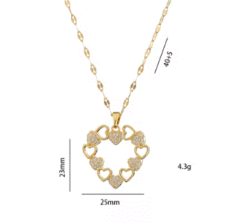 heart zircon pendant set