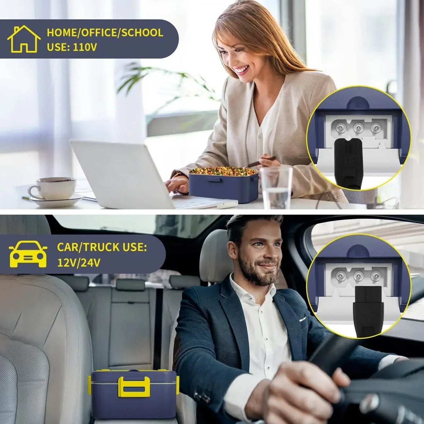 portable electric stainless steel lunch box food heater