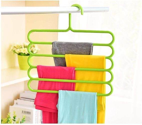 plastic five layer multii-purpose clothes hanger 5.00 aed