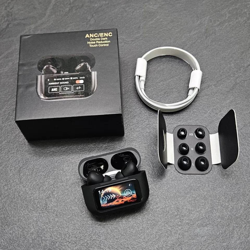 new a9 pro apple airpods anc/enc noise reduction, touch control wireless airbuds