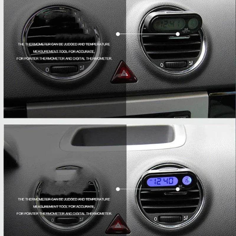 car clock thermometer two-in-one luminous electronic watch car