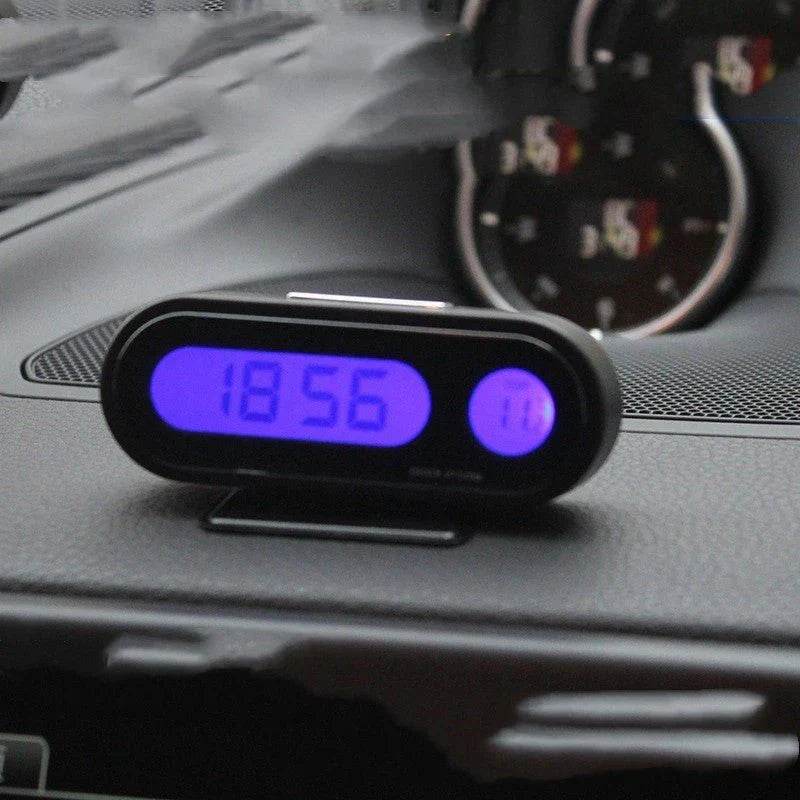 car clock thermometer two-in-one luminous electronic watch car