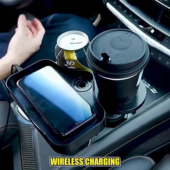 car cup holder with wireless charging