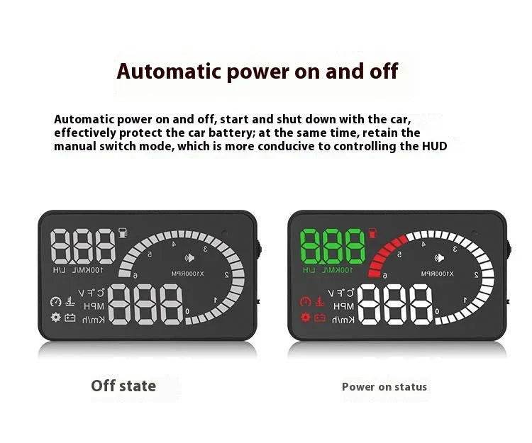 car mounted hud head up display fuel consumption voltage projector