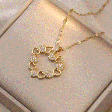 heart zircon pendant set