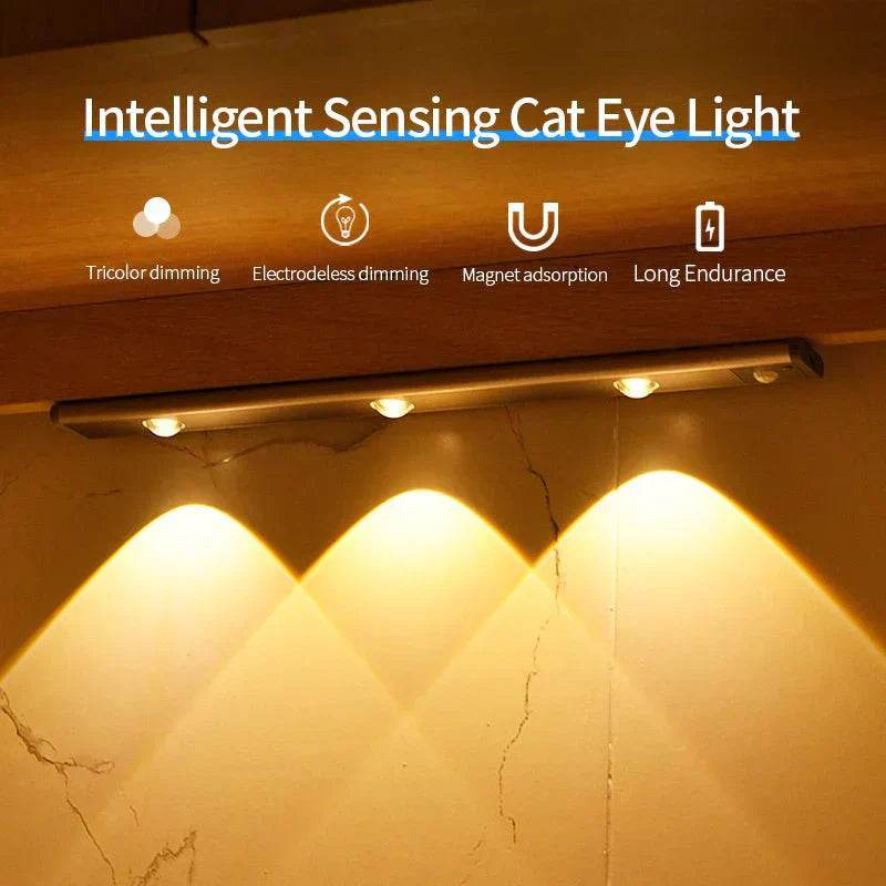motion sensor lamp under the cabinet dimmable cabinet lamp rechargeable magnetic suction installation kitchen night light wardrobe lamp