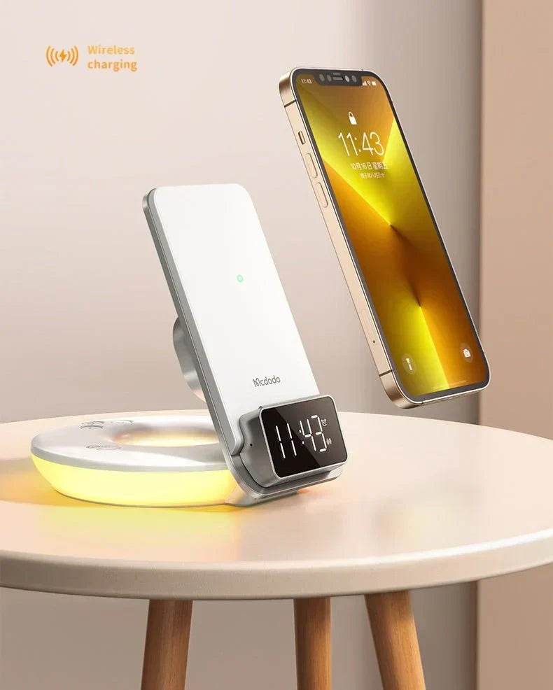multifunctional 15w wireless charger foldable desktop stand with night light