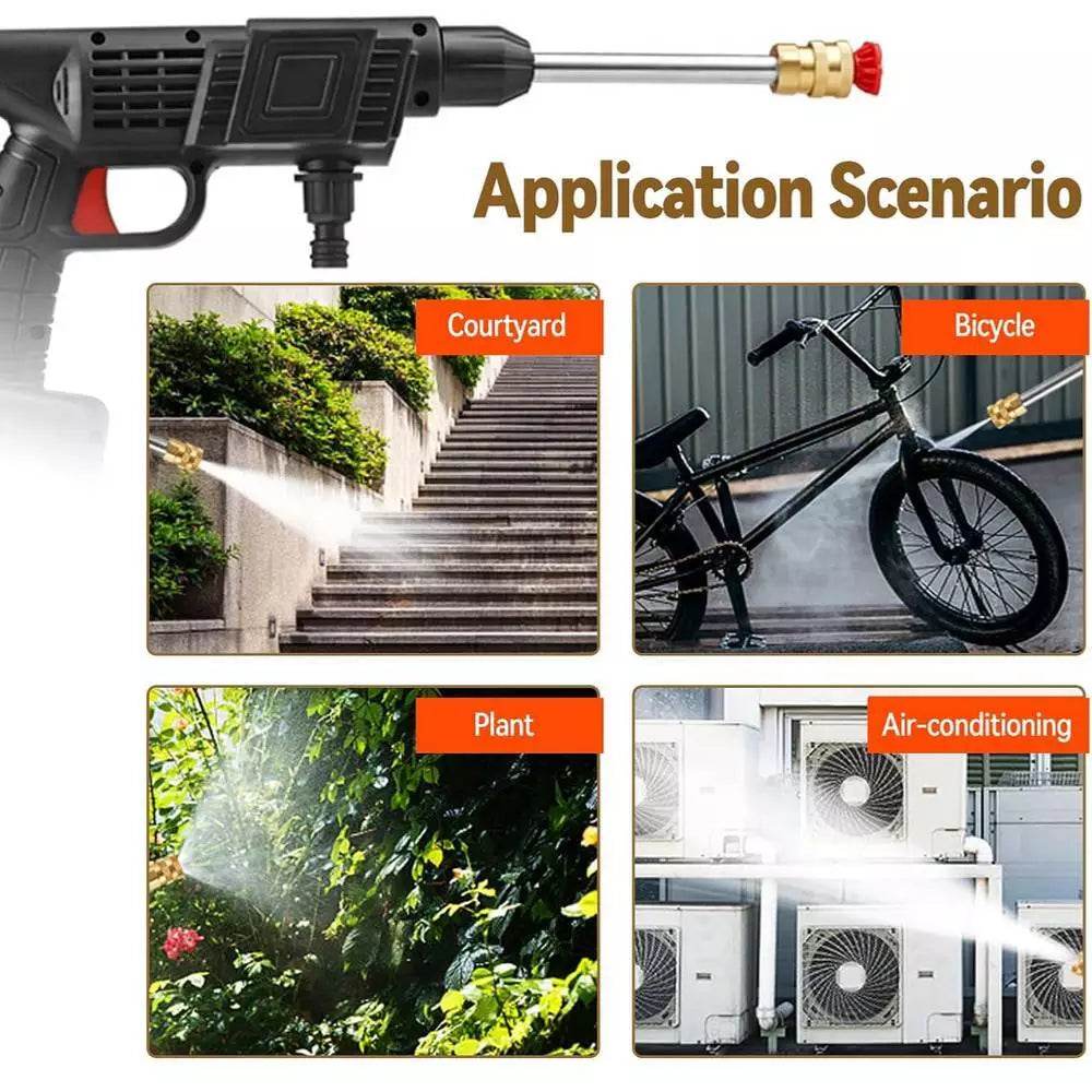 portable cordless high pressure spray water gun.