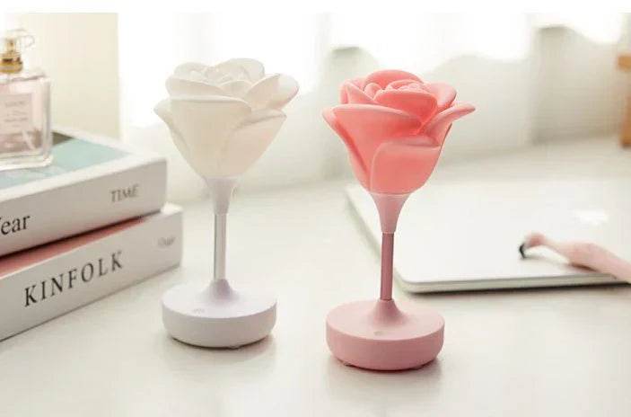 touch rose usb night light creative bedroom silicone